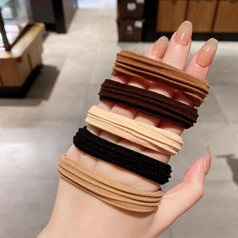 10 шт. высокоэластичная бесшовная веревка для волос женщин и девочек прочный