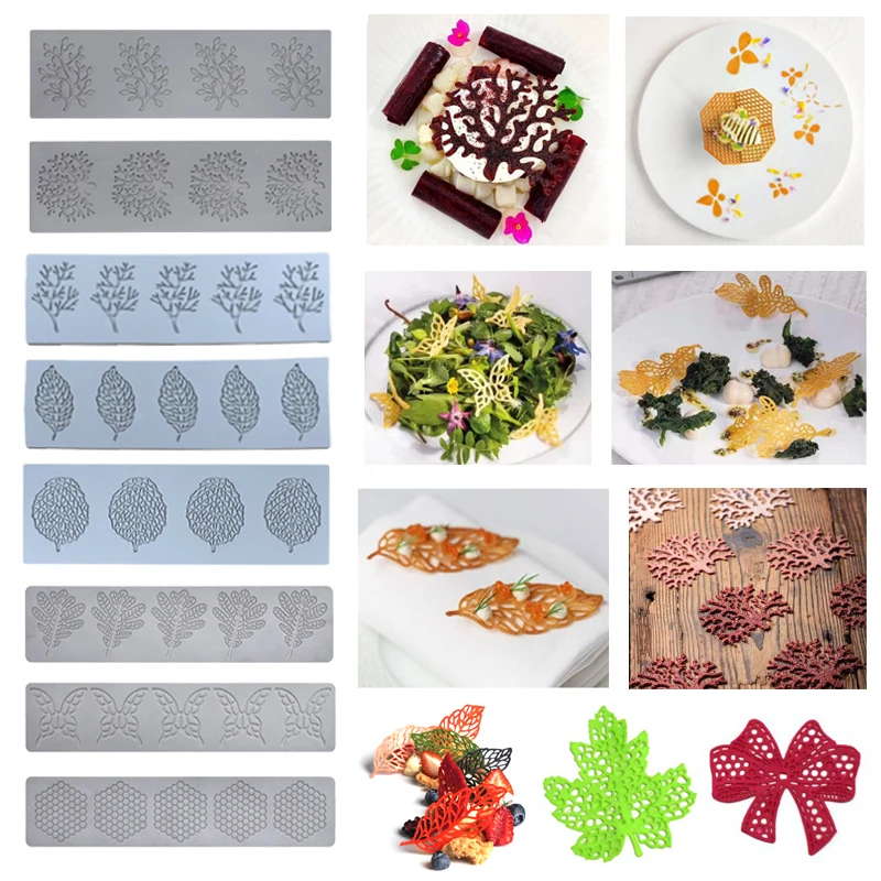 

Coral/Feather/Leaf/Butterfly/Honeycomb Design Lace Mat Fondant Cake Mold Sugar Craft Silicone Pad Cake Decorating Tools Bakeware