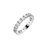sparkling row eternity ring clear crystal sterling silver jewelry rings for woman diy party make up wedding ring winter new