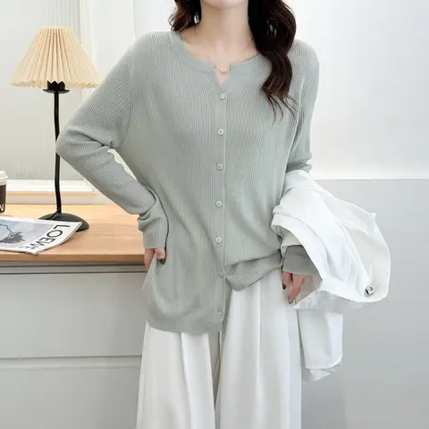 Женский вязаный кардиган вискоза нейлон полиэстер однотонный