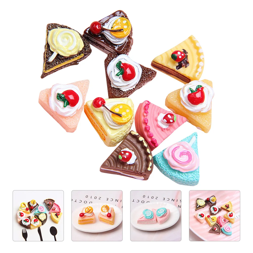 

20 Pcs Accessories Dollhouse Cake Charm Simulated Resin Artificial Dessert Decor Hairband Child