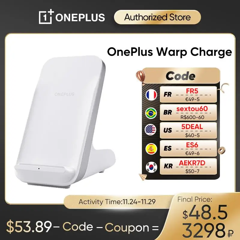 

Оригинальные беспроводные зарядные устройства OnePlus Warp Charge 50 EPP 15 Вт/5 Вт 50 Вт Max для смартфона Oneplus 9 Pro oneplus 10 Pro 5G