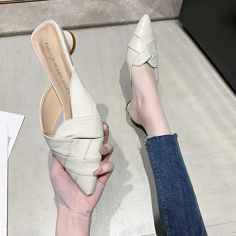 

Women's Shoes Slippers Summer 2022 New Fashion Outdoor Pointed Muller Zapatillas Mujer Casa Sapatos Femininos Flip Flop
