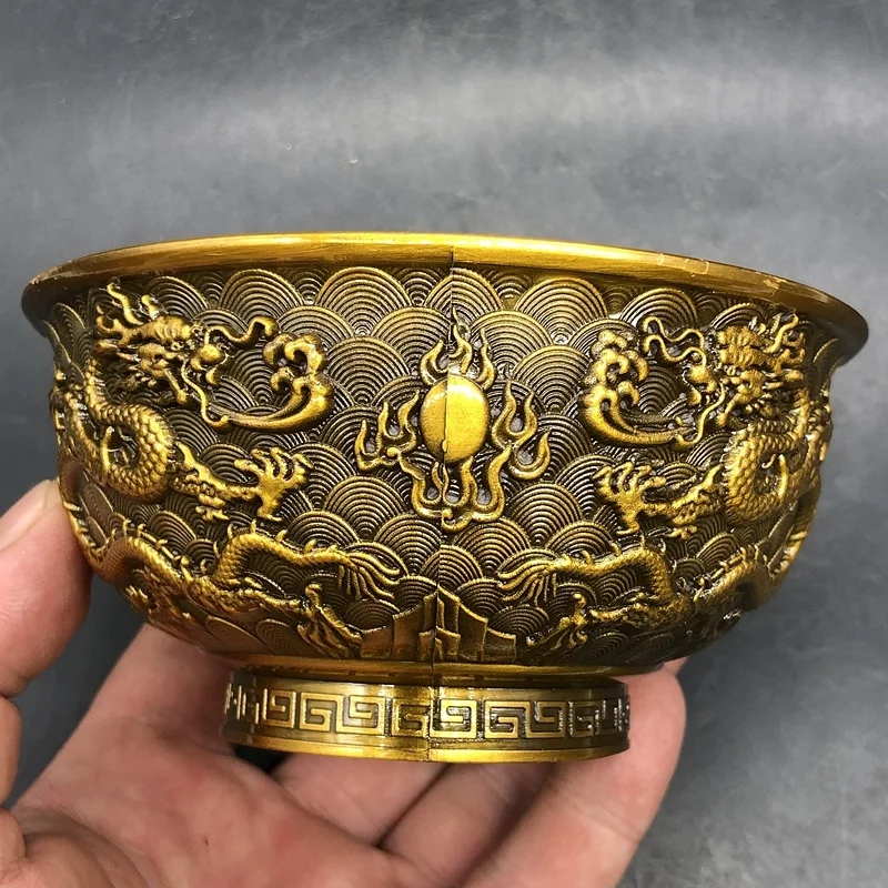 Антикварная разная коллекция имитация династии Цин год Цяньлун двойной дракон