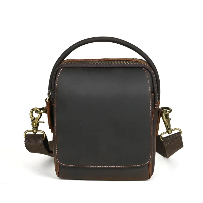 

Сумка кросс-боди мужская из натуральной воловьей кожи, 20 х8х16 см