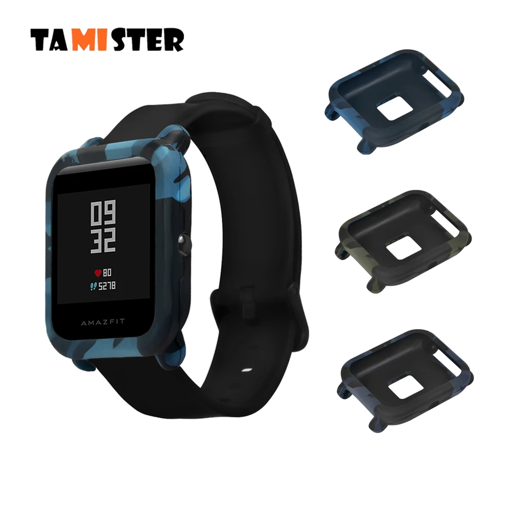 

TAMISTER Camouflage Soft Case Cover Protect Shell For Xiaomi Huami Amazfit Bip Youth SmartWatch Slim Frame silicone Case Cover