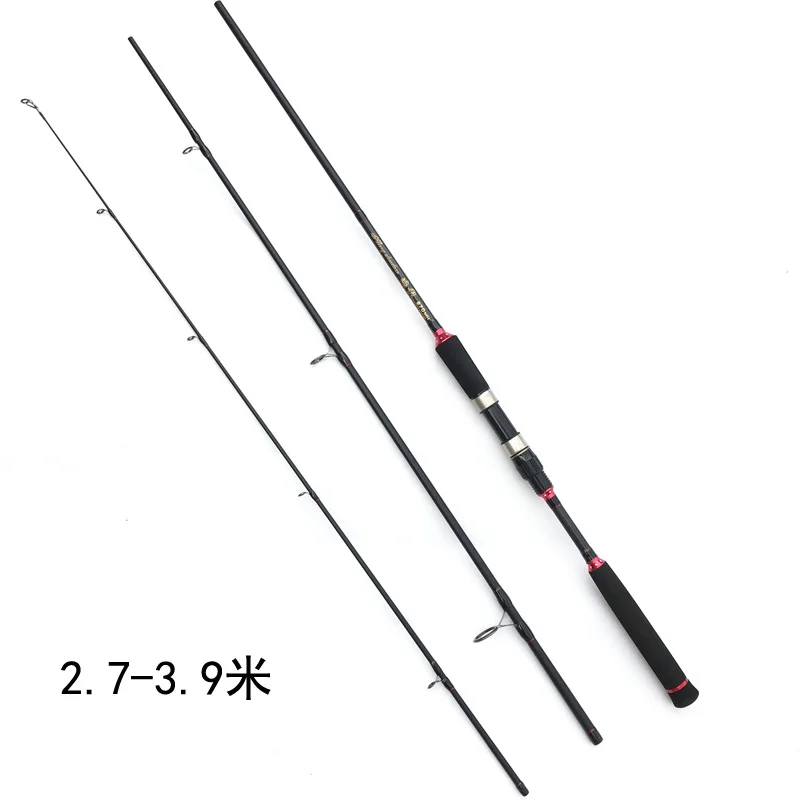 New 3 Sections Saltwater Fishing Tackle Carbon Spinning Casting Fishing Rod Hard Carbon Straight shank Fishing Rods Peche