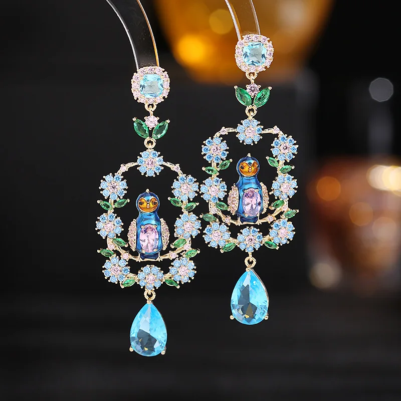 

Zirconia Bird Earrings for Wedding,Popular Floral Dangle Bridal Earring, Women's Girl Gatherings Party Jewelry Accessories