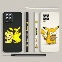 pikachu anime cartoon for oppo realme 50i 50a 9i 8i 6 pro find x3 lite neo gt master a9 a5 liquid left rope silicone phone case