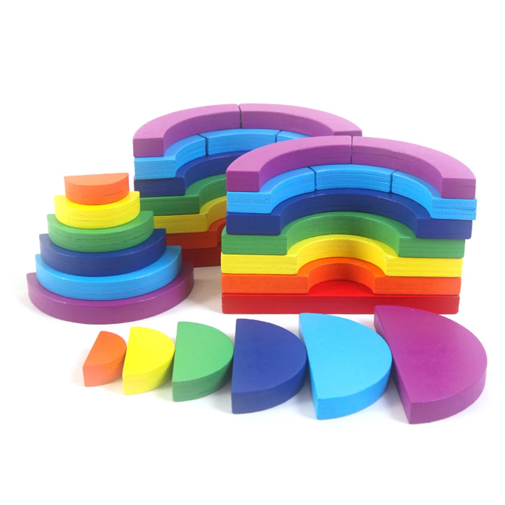 

Wooden Geometric Building Blocks Toys Kids Classic 3D Puzzle Game Children Gifts Puzzle Baby Early Educational Toy