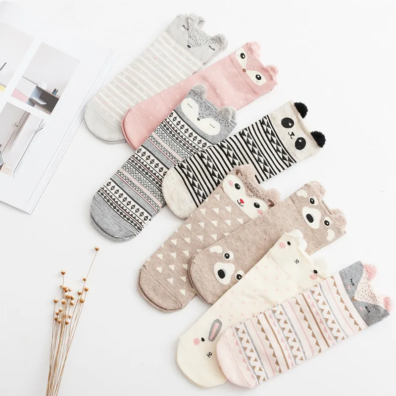 

3D Cartoon Animal Zoo Cotton Socks for Girls boys Japanese Fashion Cotton Socks Women Men Short Spring Lovely Socks