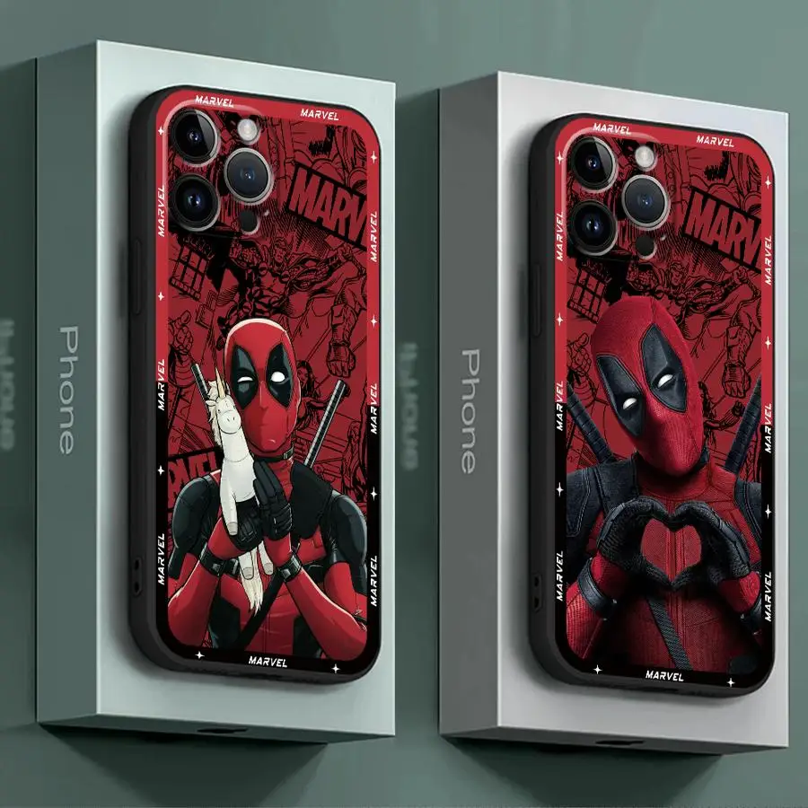 Фото Чехол для телефона Marvel Deadpool для Apple iPhone XR 15 16 Pro Max SE 11 14 XS X 13 Pro 7 8 12 Mini XS Max, мягкий чехол из ТПУ №1