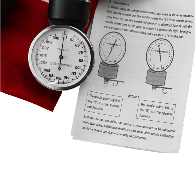 Красный ручной медицинский измеритель артериального давления манжета BP