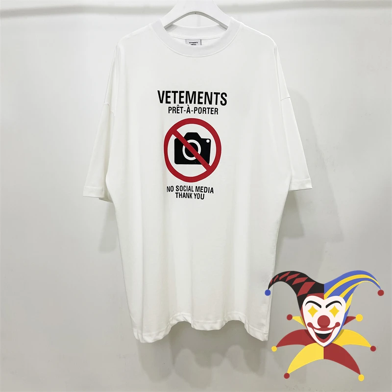 

High Quality Vetements T-Shirt Men Women 1:1 Oversized NO SOCIAL MEDIA THANK YOU T Shirt Tops Tee VTM
