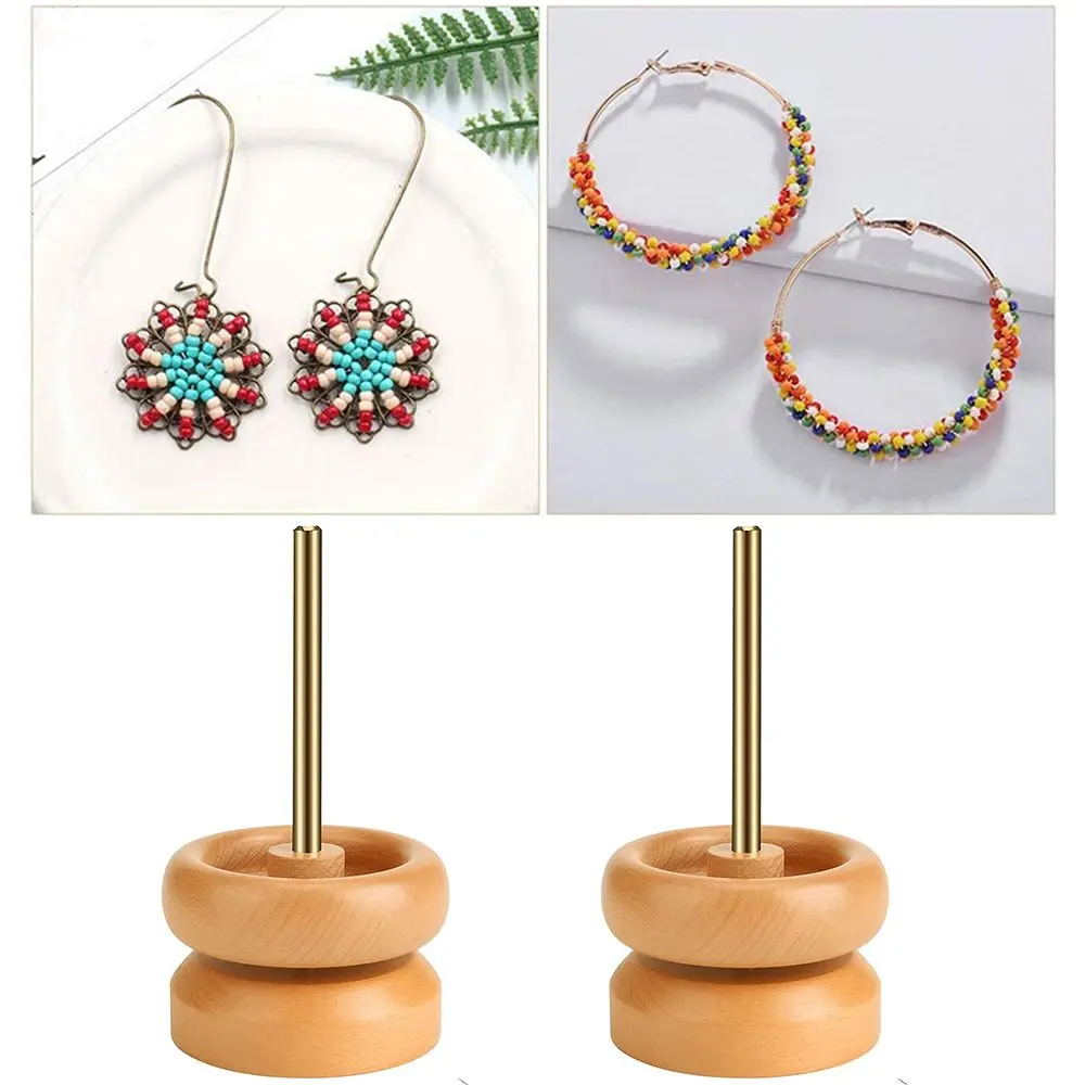 

Crafts Beading Tool DIY Manual Beaded Bowl Curved Needles Wood Bead Spinner Fast Beading