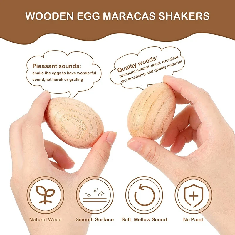 Набор музыкальных ударных инструментов ритм-палочки + деревянные шейкеры для яиц