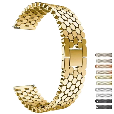 Ремешок из нержавеющей стали Geekthink 22/20 мм для Samsung Galaxy Watch 3, Gear S3 Active 2, Huawei Watch GT 3 Pro