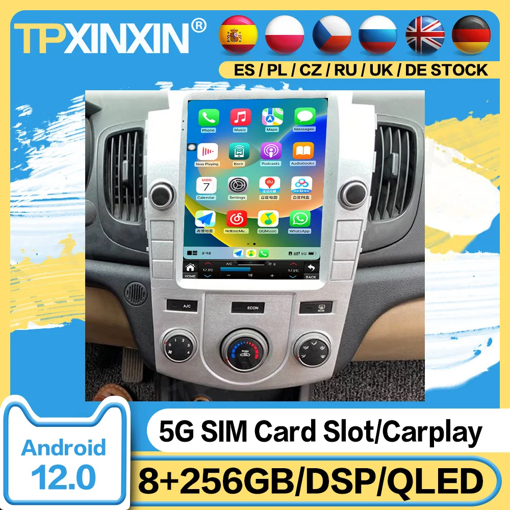 

8+256GB Carplay Radio Coche With Bluetooth Android 12 For KIA Forte 2009 2010 2011 2012 GPS Navi Automotive Multimedia Autoradio