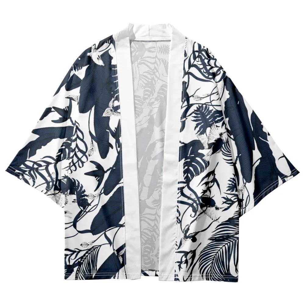 

Casual Kimono Robe Men Japanese Cardigan Bathrobe Shirt Home Clothes Summer Vintage Style Yukata Haori Rayon Dressing Gown