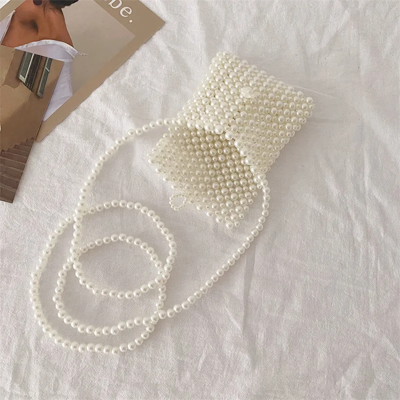 Mini Pearl Bag Handmade Vintage EVA Beaded Fashion Banquet Party Shoulder Bag Female Wedding Bags Luxury Women's Coin Purse
