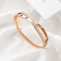 titanium steel bracelet europe and the united states 18k rose gold stainless steel open bracelet ins jewelry bracelet for women