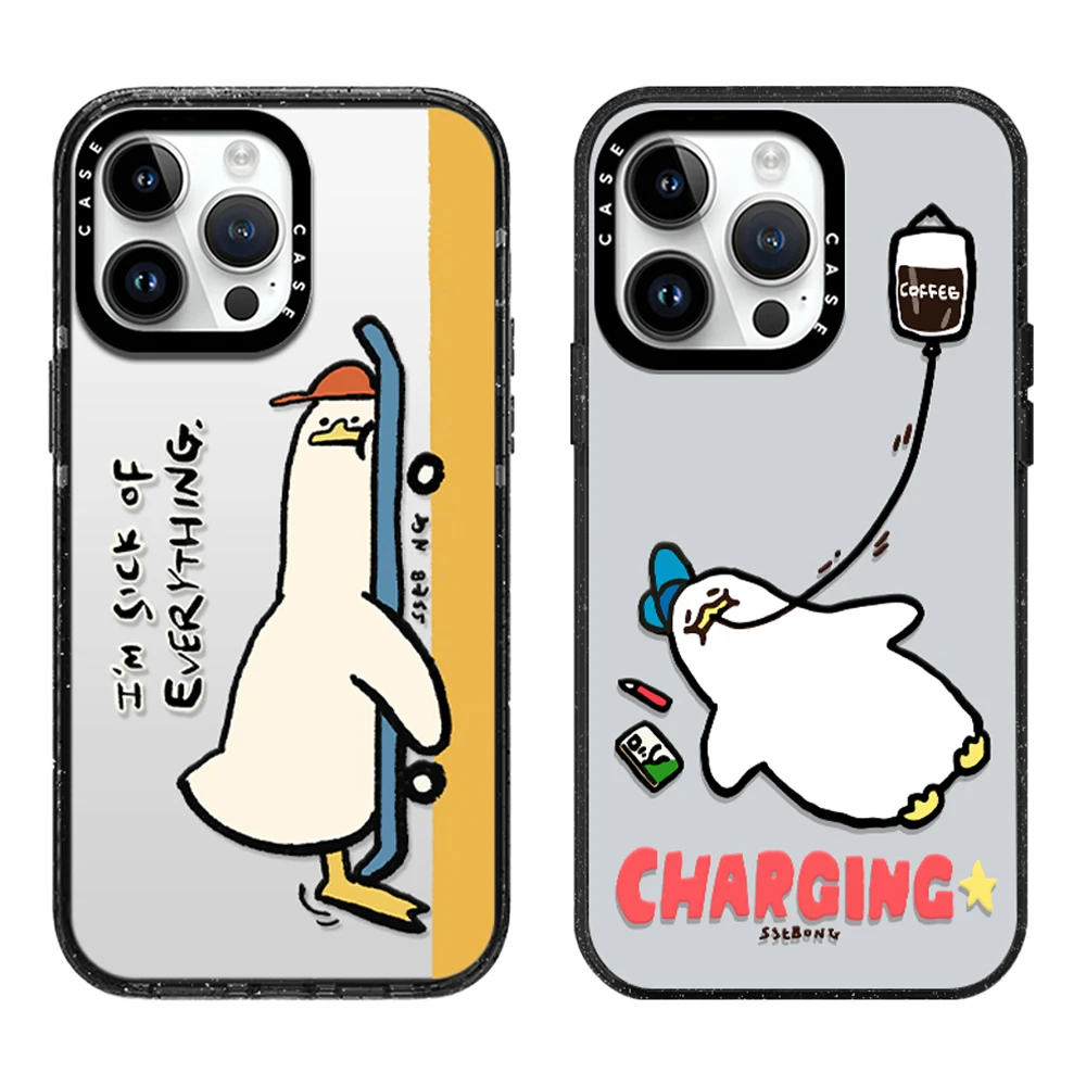 Акриловый чехол для телефона с милой декадентской уткой и MagSafe iPhone 16 15 14 13 12 Pro Plus Max