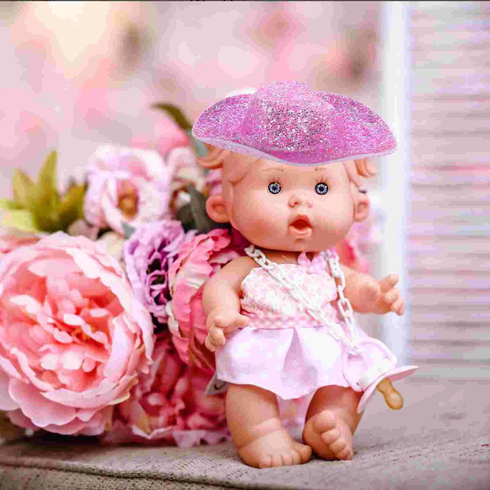 

10 Pcs Mini Hat Western Small Hats for Crafts Sequins Miniature Cowgirl Tiny Cake Decors Cloth