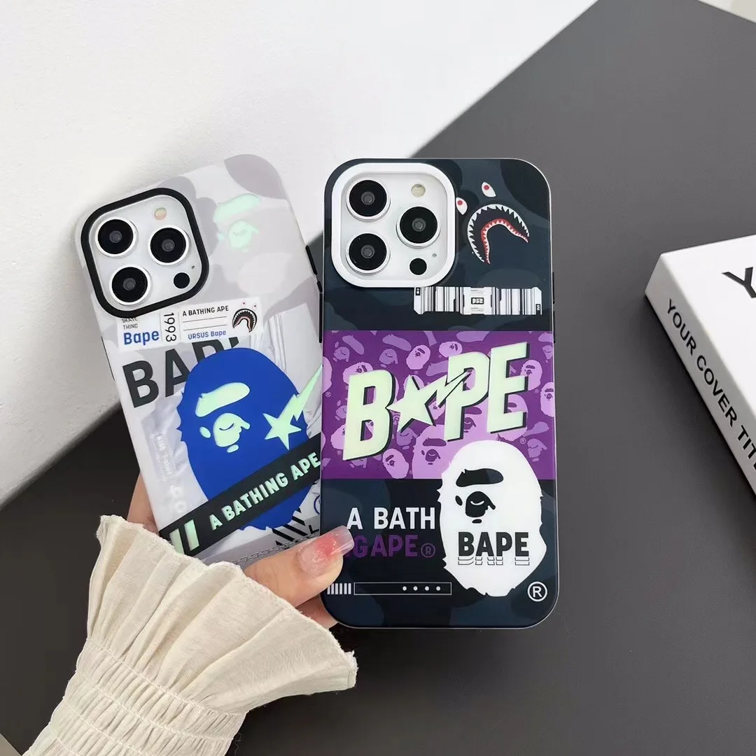 

Luxury Cool A-Bath-B-BAPE Luxury Frosted Phone Case for IPhone 14 13 12 11 Pro Max 14 Pro Anti-drop Back Cover Fundas Gift