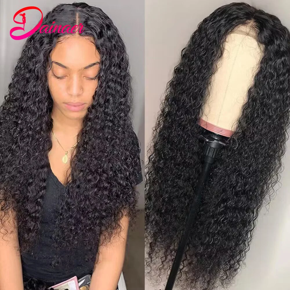 Water Wave Frontal Wigs Human Hair 13x6 Lace Front Wig Natural Hair Wig Pre Plucked 250 Density Curly 13x4 Lace frontal Wig