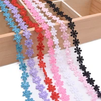 5yards 12mm lace trim ribbon beautiful flower lace embroidered for sewing decoration diy craft gift wrapping clothes accessories