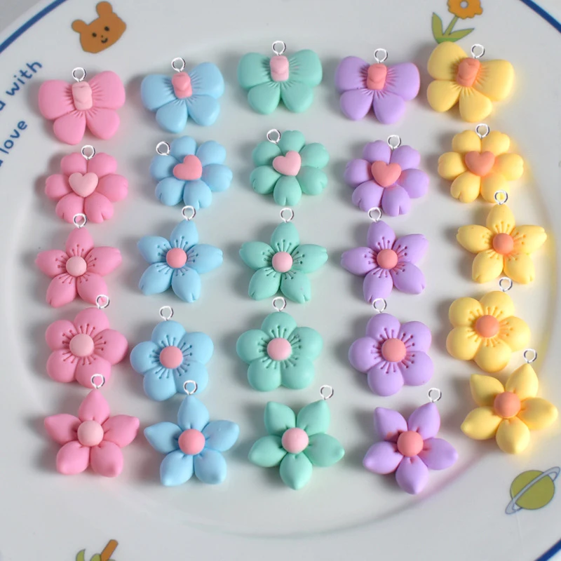 10 шт. Разноцветные Подвески в виде сакуры для изготовления ювелирных изделий