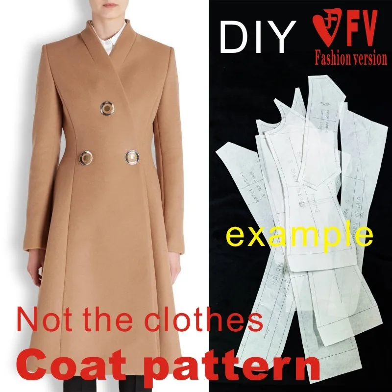

Одежда «сделай сам» с узором женские двубортное пальто Twenty One Pilots шаблон пошив рисунок BFY-111