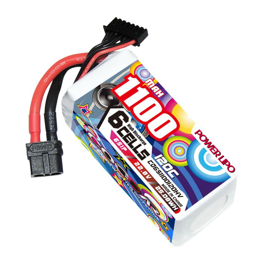 

CD6S1100120HV 1100MAH 6S 22,8 V 120C легкая 3,5 дюймовая модель самолета, перекрестная литиевая батарея