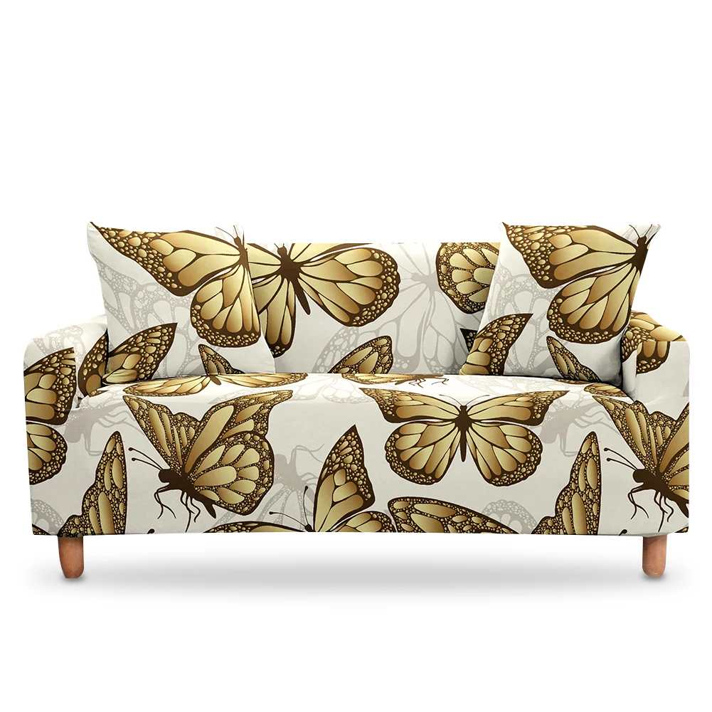 

Эластичный чехол для дивана с принтом бабочки для гостиной, домашний декор, полноразмерный L-образный чехол для кресла, чехол для подушки, че...