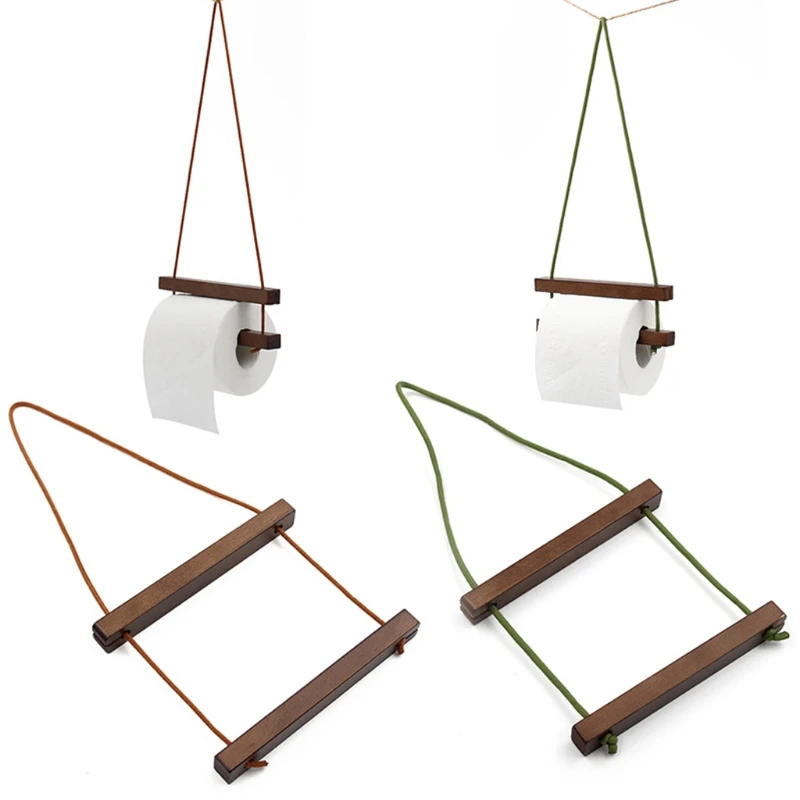 

Paper Towel Rack Outdoor Hanging Rack Wood Hanger for Paper Towels Roll Wooden Camping Organizer