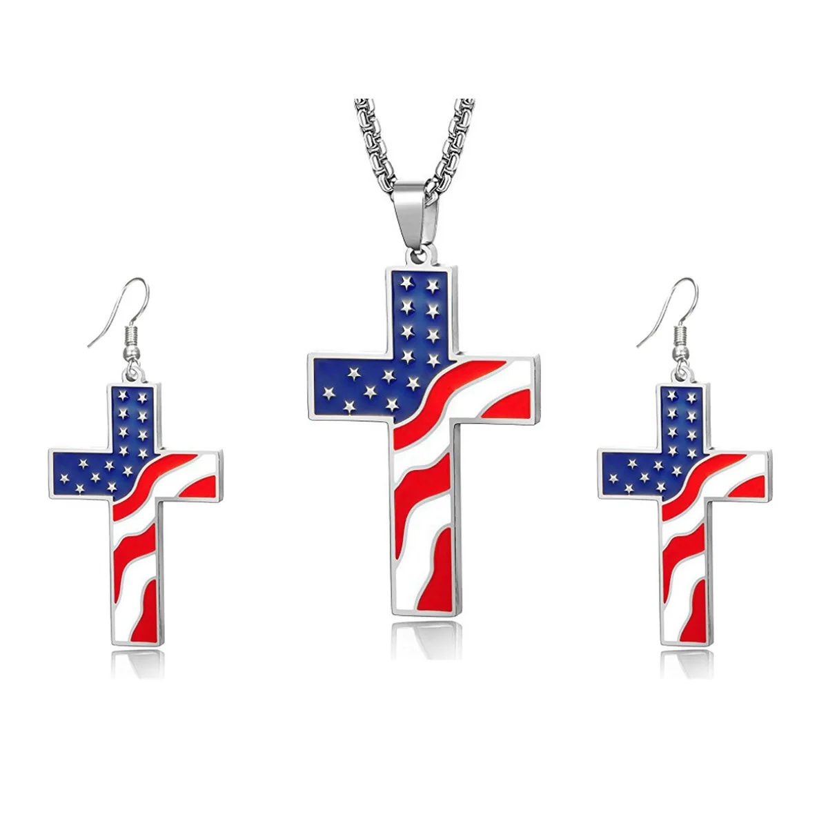 

Lats Independence Day Cross Earrings For Women Men Earrings INS Pendant Fashion Earrings Couples Christmas Birthday Party Gifts