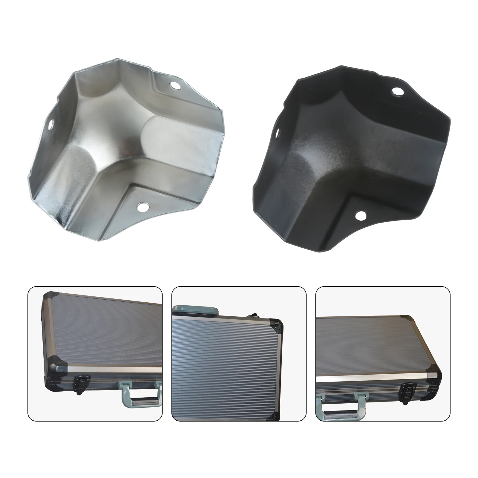 

4Pcs Aluminum Box Angle Three-Sided Corner Protectors Furniture Wrap Luggage Tool Box Corner Guard Case Edge Protectors Cover