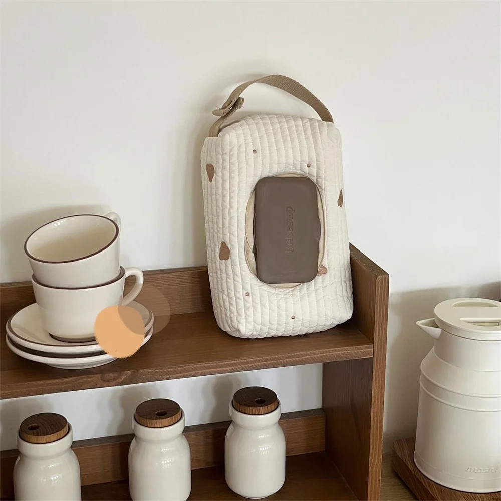 Милая Вышивка в виде медведя коробка для салфеток детские влажные салфетки сумка