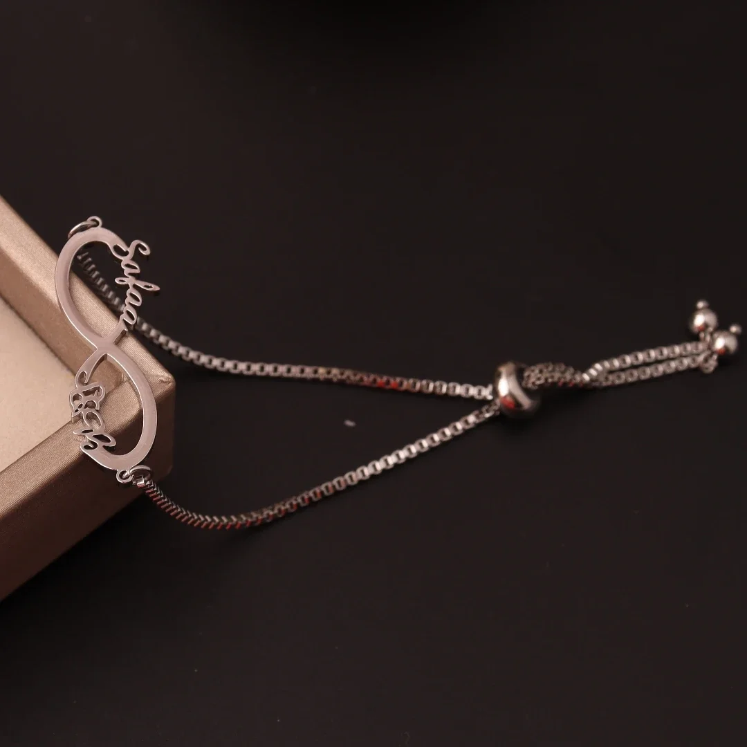 Регулируемый браслет из нержавеющей стали с именем мамы