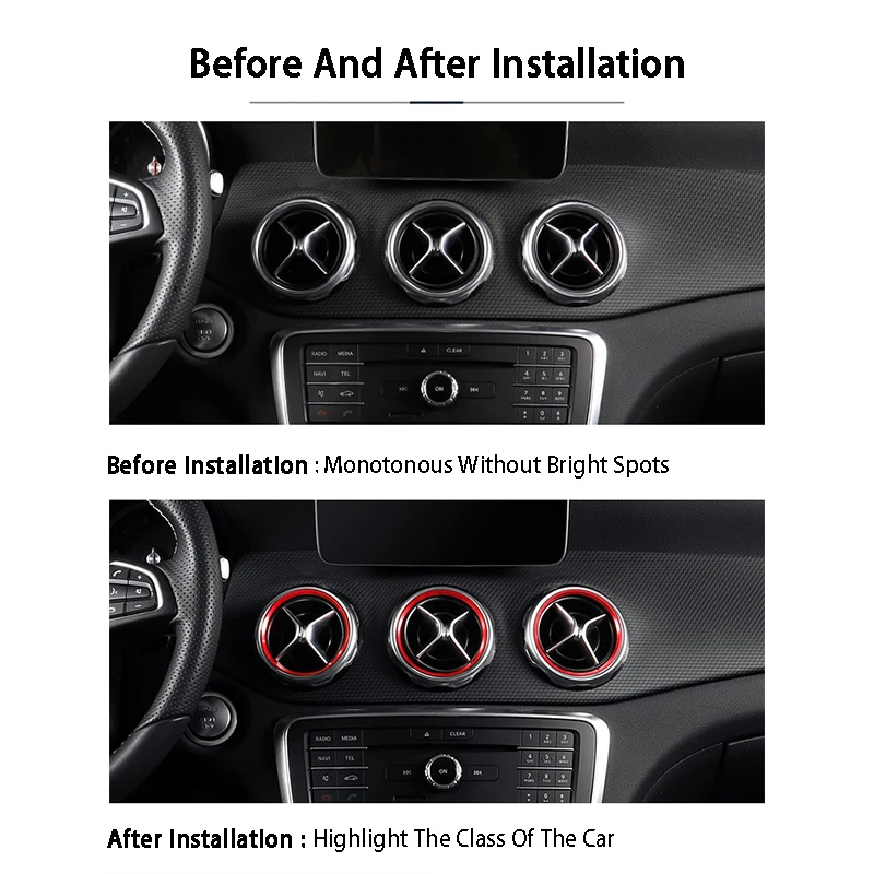 5 шт. автомобильные наклейки на вентиляционное отверстие кондиционера Mercedes Benz A B