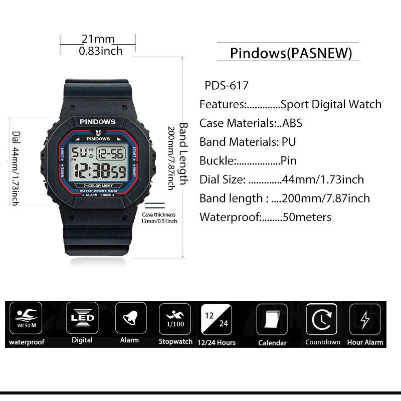 Fashion Digital Watch Women Brand Waterproof  Lady Sport Wristwatch Rectangular Design Colors Backlight Girl Youth Hand Clock enlarge