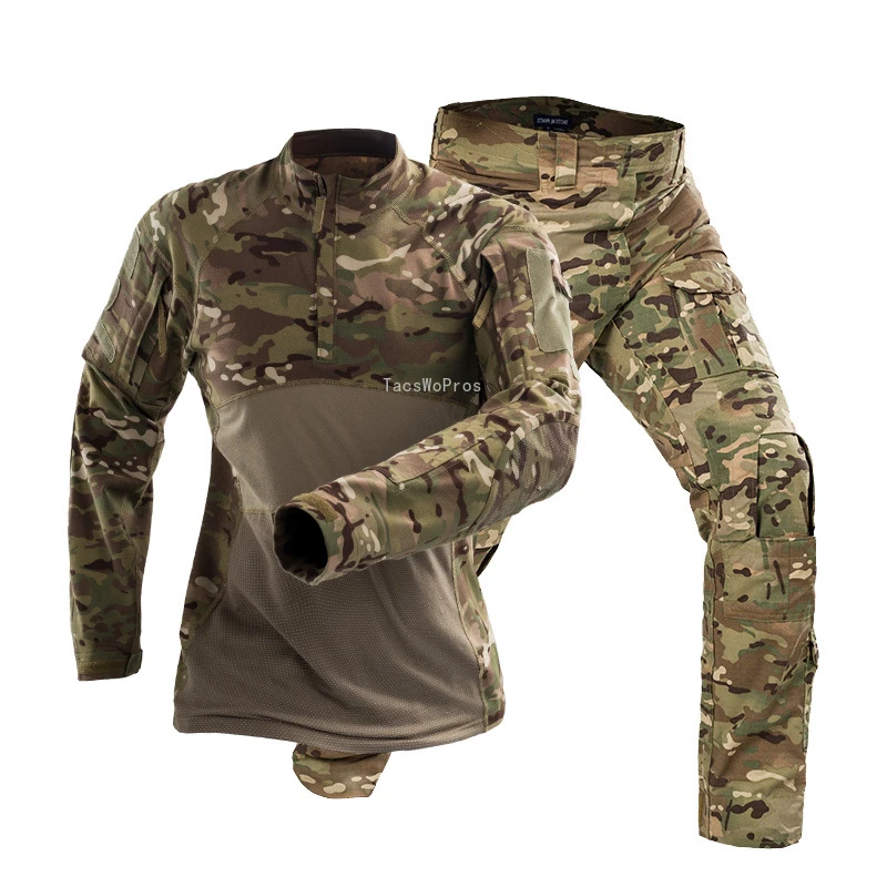 Outdoor Airsoft Paintball Uniforms Set  Shooting Tactical Combat Camouflage Clothes Training Cs Hiking Sports Clothing