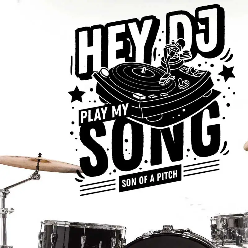 DJ Music Wall Stickers Rap Rock Pop Lovers Room Classroom Recording Studio Live Room Teen Kids Room Decor Vinyl Decal Gift  Y29