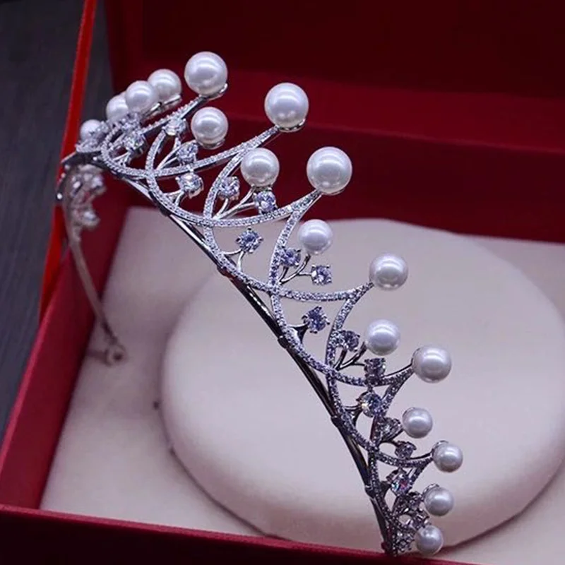 

Women's Crown Bridal Wedding Crown Wedding Headdress Korean Headband Alloy Hair Accessories Diamond Jewelry Crown