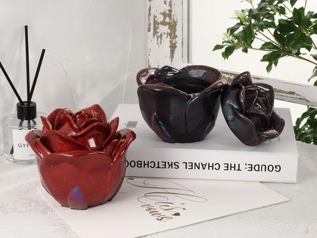 3D банка для хранения розы Фотополимерная форма искусственный кристалл с крышкой