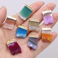 natural stone gem agate crystal bud irregular pendant for jewelry making diy necklace earring accessories gift deco15x25 17x27mm