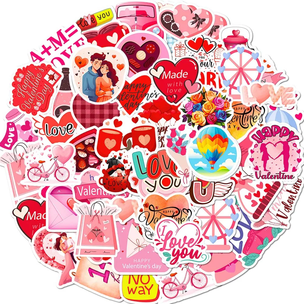 

10/50Pcs мультфильм розовый валентина эстетические разнообразные граффити стикеры DIY Scrapbooking шлема ноутбука настенные рюкзаки украшения отличительных знаков