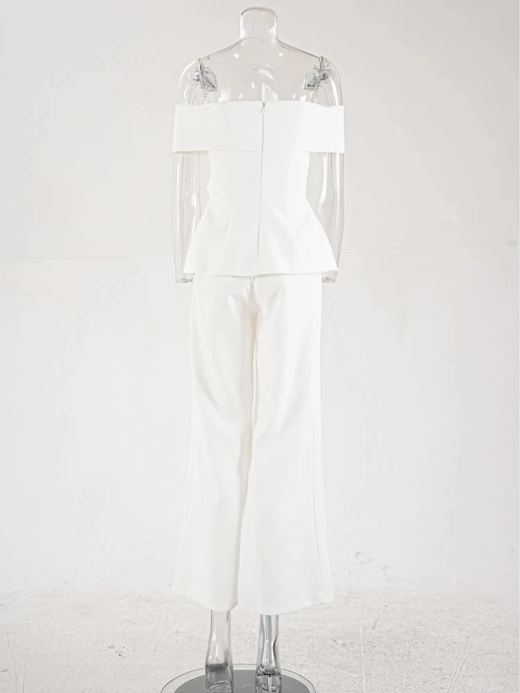 Женский комплект из 2 предметов DEAT однотонный лоскутный топ с вырезом лодочкой и