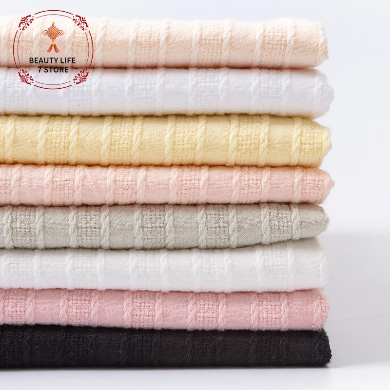 Прямая жаккардовая 100% хлопковая ткань весна-лето юбка-рубашка платье однотонная