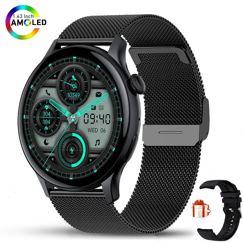 

Smart Watch HK85 1.43"AMOLED BT Call Music NFC Heart Rate Blood Pressure Oxygen Monitoring Men Women Tracking Fitness Smartwatch
